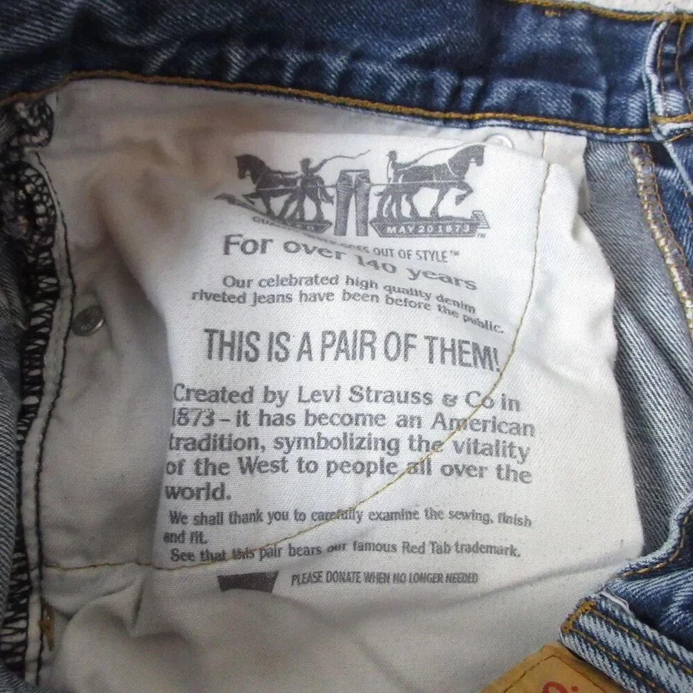 Levis 517 Jeans Mens 31x32 Bootcut Relaxed Fit Blue Distressed Denim